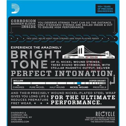 Струны для электрогитары D'Addario EXL110 + Seven String 10-68