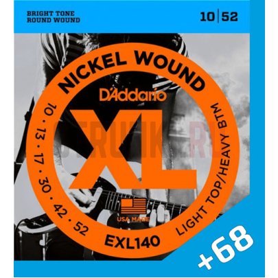 Струны для электрогитары D'Addario EXL140 + Seven String 10-68