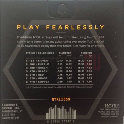 Струны для электрогитары D'Addario NYXL1059 + Eight String 10-64