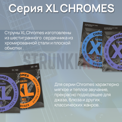 Струны для электрогитары D'Addario Chromes ECG23 10-48