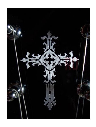 Наклейка на гриф гитары "Готический крест" Струнки.ру