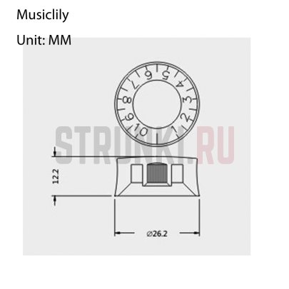 Ручка потенциометра Musiclily MX0613, Speed style, метрическая, золото