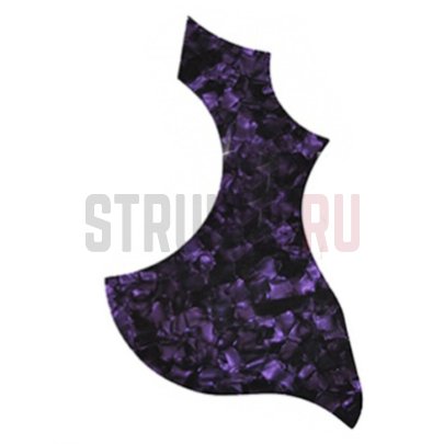 Накладка-лепесток для акустической гитары, Мозеръ PCG-5, передняя, фигурная, фиолетовая