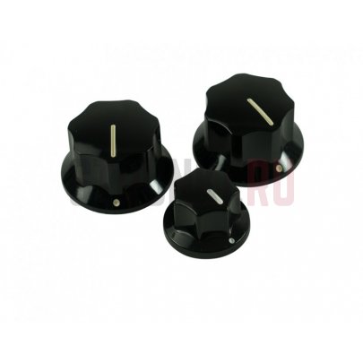 Набор ручек потенциометров Fender 099-1370-000, Jazz Bass style, дюймовые, чёрные