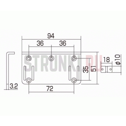 Бридж для 5-струнной бас-гитары GOTOH 205B-5NS, никель