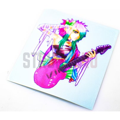 Наклейка для гитары "Гитаристка" Струнки.ру