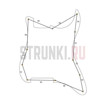 Пластиковая панель, Fender Stratocaster, чёрная, РARTSLAND M3P-BK