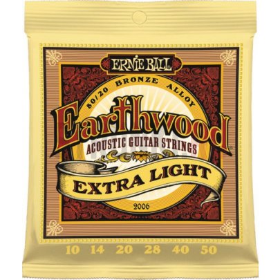Струны для акустической гитары Ernie Ball 2006 Earthwood 80-20 Bronze Extra Light 10-50