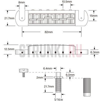 Бридж Wrap-around TonePros AVT2P-B (PRS), черный