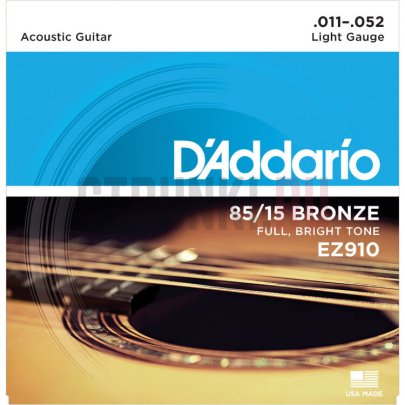 Струны для акустической гитары D'Addario American Bronze 85/15 EZ910 11-52