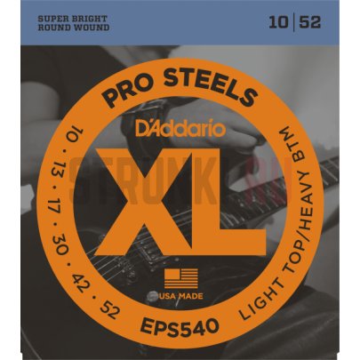 Струны для электрогитары D'Addario ProSteels EPS540 10-52