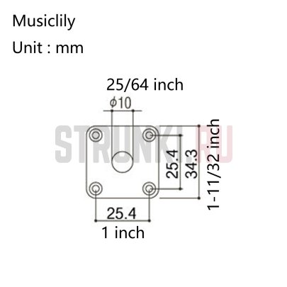 Musiclily MX1586VCM-2 панель для гнезда (jackplate), Gibson style, кремовая