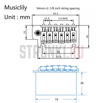 Тремоло-система WILKINSON MX1794CR, хром