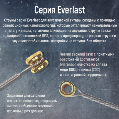 Струны для акустической гитары Ernie Ball 2560 Everlast 8020 Bronze 10-50