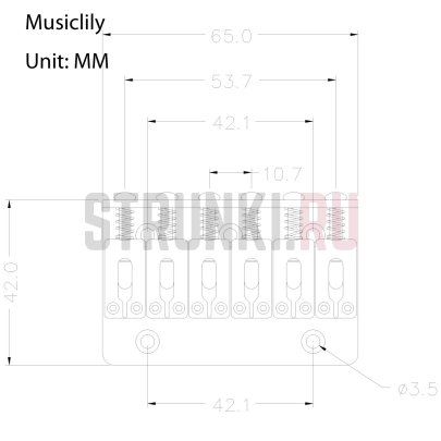 Бридж фиксированный Musiclily M207BK, черный