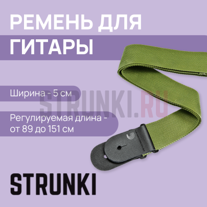 Ремень для гитары PLANET WAVES by D'ADDARIO PWS107 зеленый