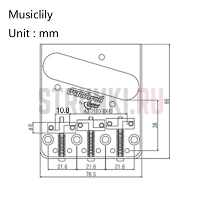 Бридж для Telecaster WILKINSON MX1703CR, хром