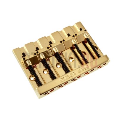 Бридж для 5-струнной бас-гитары Omega 5-String Bass Bridge BB-3360-002, золото