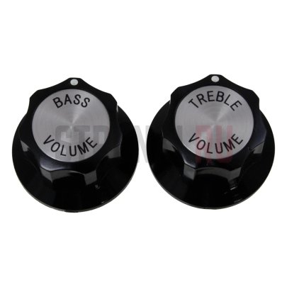 Ручки потенциометров PK-3248-023, Rickenbacker style, дюймовые, высокие и низкие частоты, чёрные