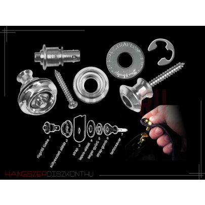 Комплект стреплоков (пара) DUNLOP SLS1031N DUAL DESIGN, металлик