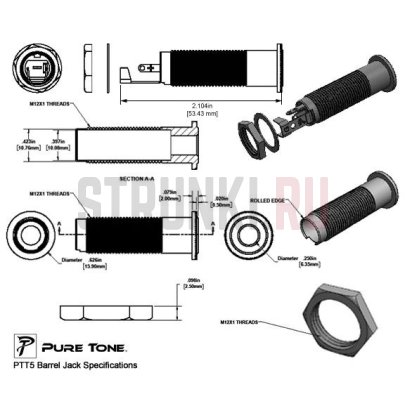 Разъем джек трубчатый PURE TONE MULTI CONTACT OUTPUT JACK PTT5, хром