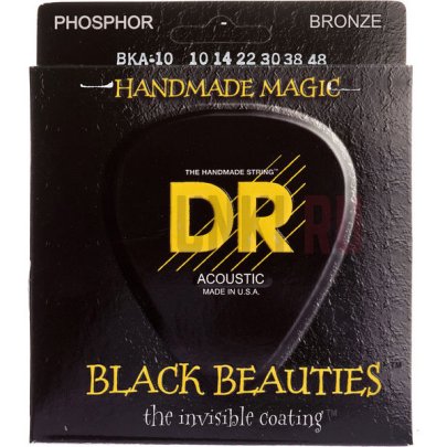 Струны для акустической гитары DR BKA-10 Black Beauties 10-48