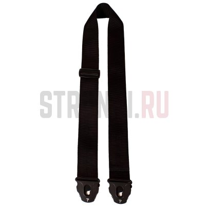 Ремень для гитары, с защелками Perri's NWSPL-7157, черный