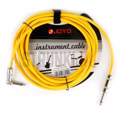 Кабель инструментальный JOYO CM-12 Cables yellow jack-jack, 4.5 м (прямой-угловой), жёлтый