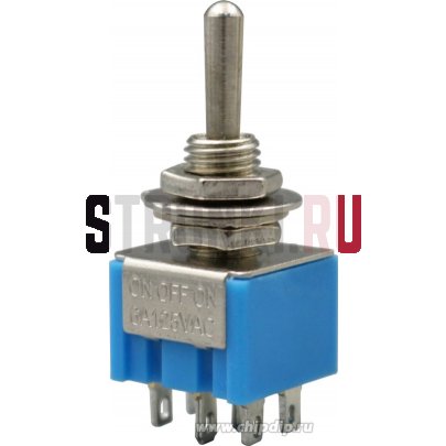 Мини-переключатель 3х позиционный Parts MTS-203 A-1, ON-OFF-ON, 250V, 3A, 6 пиновый