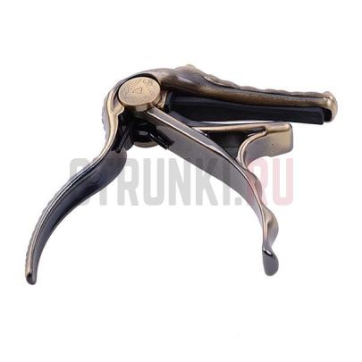 Каподастр для акустической гитары, крокодил, бронза, Alice A007G/BR