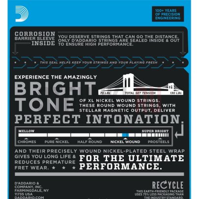 Струны для электрогитары D'Addario EXL140, набор из 3 комплектов 10-52