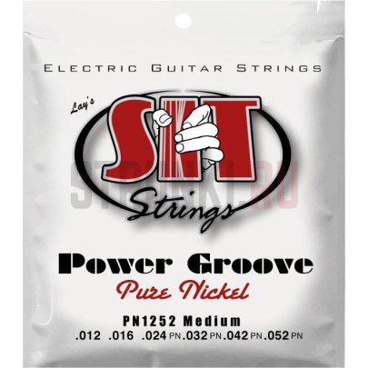 Струны для электрогитары S I T PN1252, Power Groove Pure Nickel Medium 12-52