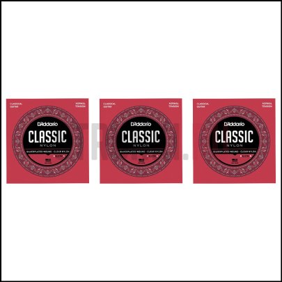 Струны для классической гитары D'Addario Classic Nylon EJ27N, набор из 3 комплектов 28-43