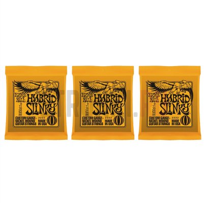 Струны для электрогитары Ernie Ball 2222 Hybrid Slinky, набор из 3 комплектов 9-46