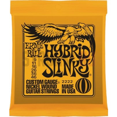 Струны для электрогитары Ernie Ball 2222 Hybrid Slinky, набор из 3 комплектов 9-46