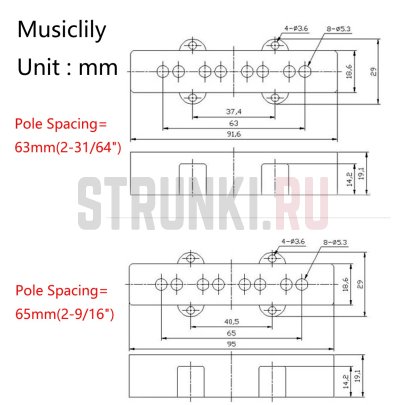 Крышка для некового звукоснимателя Musiclily MX2000BK, черная