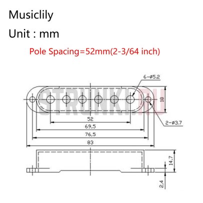 Набор крышек для сингла Musiclily PRO MX1996IV-2MX1997IV, 50, 50, 52 мм, кремовый
