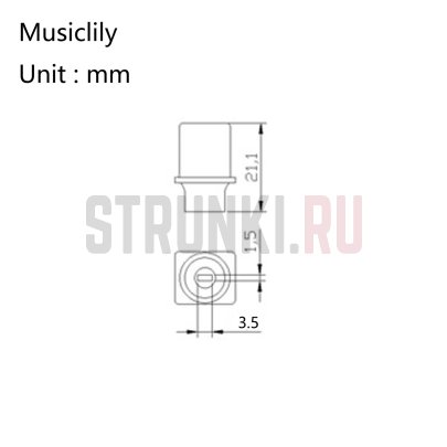 Колпачок (ручка) переключателя для свитча Musiclily MX1971BK, Telecaster style, метрическая, черная