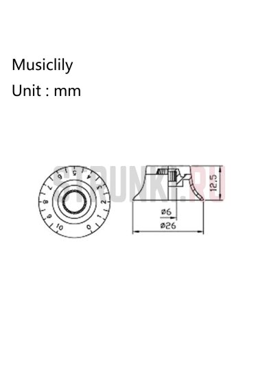 Ручка потенциометра Parts Pro MX1560SR, Bell Style, дюймовая, серая