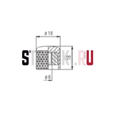 Ручка потенциометра Paxphil NB003-CR, Dome style, метрическая, хром