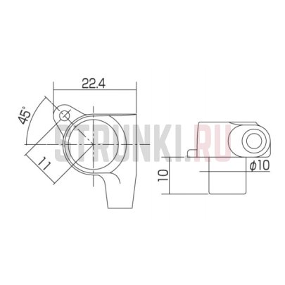 Колок одиночный GOTOH SG381-MGT-07, Long, левый, хром