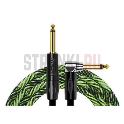 Кабель инструментальный, Kirlin IWB-202BFGL 3M WBG, зелёный, 3 м