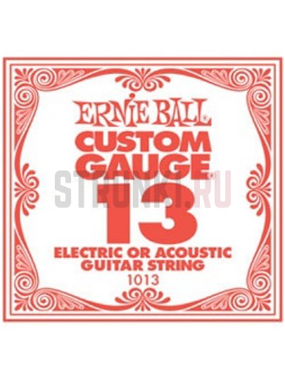 Одиночные струны для акустической гитары Ernie Ball 1013 Custom Gauge 13