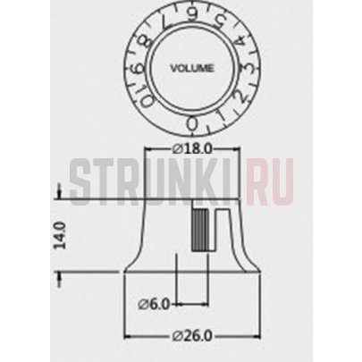 Ручка потенциометра Musiclily MX1060, SG style, метрическая, громкость, янтарная