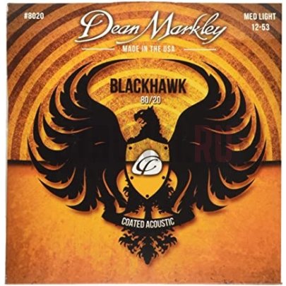 Струны для акустической гитары Dean Markley DM8020 Blackhawk 80-20, с покрытием 12-53