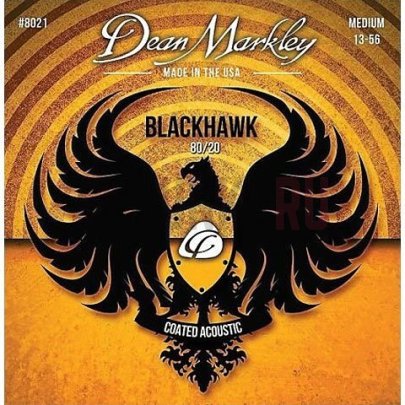 Струны для акустической гитары Dean Markley DM8021 Blackhawk 80-20, с покрытием 13-56
