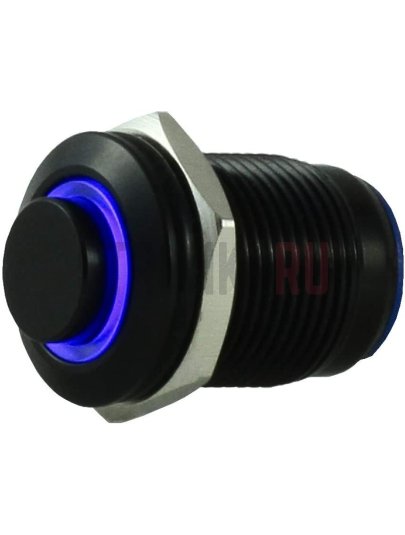 Kill Switch для электрогитары Tesi POCO LED, Momentary, чёрный/голубой, 12мм