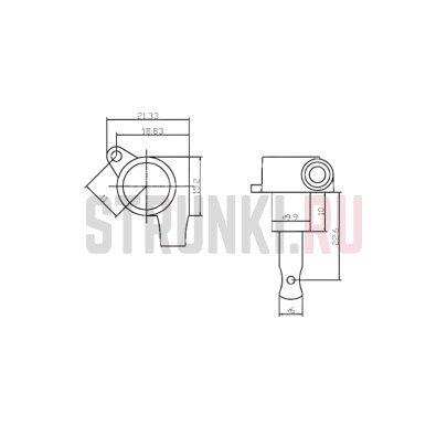 Колки 6 в линию, реверсные, PARTSLAND SG115 W/D07, чёрные