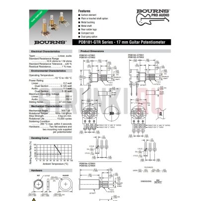 BOURNS PDB181-GTR01-504A2 потенциометр A500K
