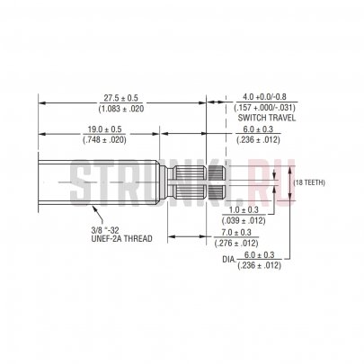 BOURNS PDB185-GTR31-504A2 потенциометр A500K, Push Pull